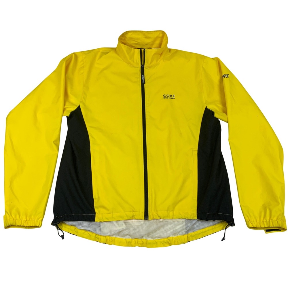 Gore Bike Wear Windstopper Jacket Mens XXL Yellow Black‎ Cycling Full Zip